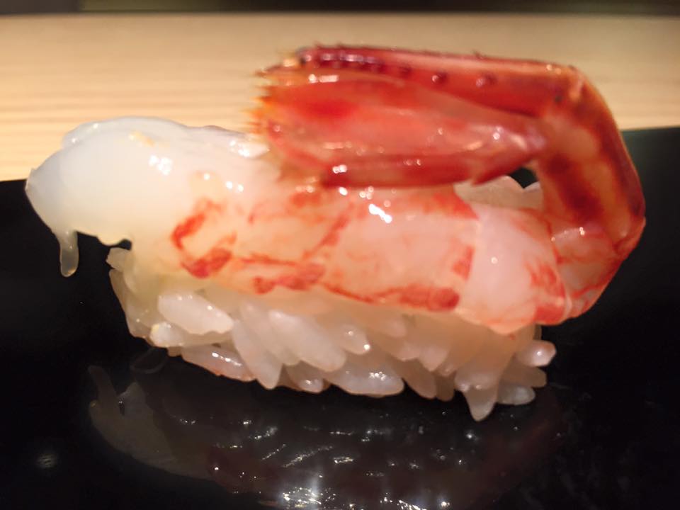 輪島産の縞海老（にぎり）：寿司さ々木
